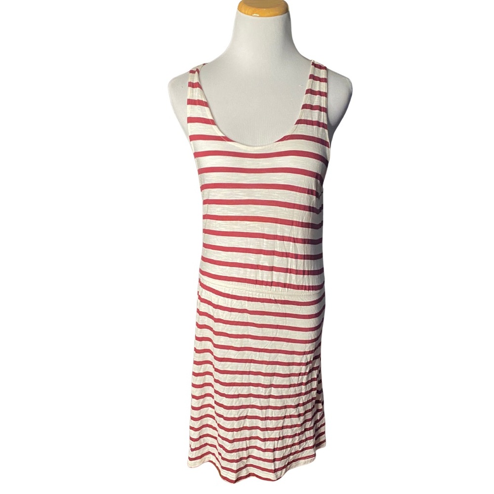 H&M Striped Sleeveless Tank Dress – Red & White Casual Summer Dress – Size Small - Picture 2 of 8